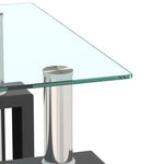 ZUN 1-Piece Modern Tempered Glass Tea Table Coffee Table End Table, Square Table for Living Room, W241104199