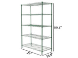 5-Layer Adjustable Display Rack Iron Household Shelf with Adjustable Feet 29.13*13.39*59.06in Forest 83121925