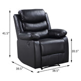 Black Power Recliner with Pillow Top Arms B062P184508