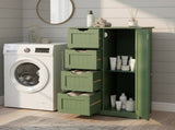Forest Green, MDF with paint and melamine veneer, vertical stripes, 56*30*82.5cm, 4 drawers, 1 door, 91413653