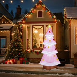 7.2FT Lighted Christmas Inflatable Decoration, Inflatable Pink Christmas Tree, Funny Blow Up Yard 09254776