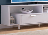 Modern 60" TV Stand with Two Shelves and Two Drawers - White B107131409