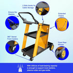 ZUN Multi Function 3 tier Welding Cart. gas bottle and accessory storage.Welding Heavy Duty Cart for Tig W227P220286