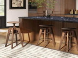 Spencer Minimalist Oak Wood Adjustable Bar Counter Stool, Walnut Brown Oak Wood B2719P252308