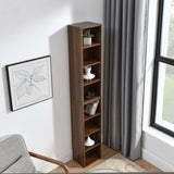 8-Tier Media Tower Rack, CD DVD Slim Storage Cabinet with Adjustable Shelves, Tall Narrow Bookcase W487P318934