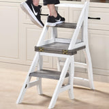 Solid Wood Foldable Ladderchair Dual Purpose Stepladders Step Display Stand Flower Stand W2537P214548