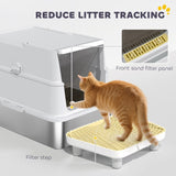 Stainless Steel Enclosed Litter Box for Cats 46158686