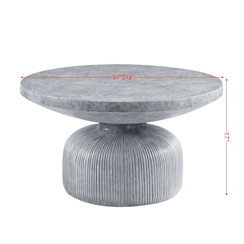 ZUN ACME Laddie Coffee Table, Weathered Gray Finish LV01926