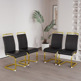 ZUN Modern Dining Chairs,PU Faux Leather High Back Upholstered Side Chair with C-shaped Tube. Plating 00421140