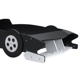 Twin Size Race Car-Shaped Platform Bed with Wheels,Black WF311965AAB