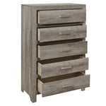 ZUN Transitional Aesthetic Weathered Gray Finish Chest with Drawers Storage Wood Veneer Rusticated Style B01146548