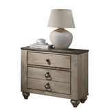 Imerland Contemporary Patched Wood Top 3-drawer Nightstand, Antique Brown T2574P225146
