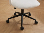 ZUN White Boucle office chair Desk Chair, Mid-Back Adjustable Swivel Computer Chair with Black Legs , W2725P190507