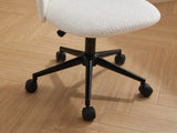 ZUN White Boucle office chair Desk Chair, Mid-Back Adjustable Swivel Computer Chair with Black Legs , W2725P190507