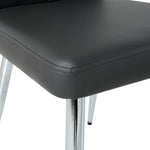 ZUN Modern Charcoal PU dining chair, cloth upholstered chair, electroplated metal chair legs, suitable W210P224293