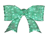Pre-lit Outdoor Giant Bowknot Christmas Decoration, Lighted Metal Frame with 124 Green LED Lights, 98114794