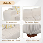 ZUN 103.9" Modern Couch Corduroy Fabric Comfy Sofa with Rubber Wood Legs, 4 Pillows for Living Room, WF309991AAA