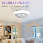 ZUN 15 Inch RGB Dimmable Led Enclosed Ceiling Fan with Light Modern Bladeless 6 Speed Remote Control for W934P262269