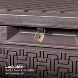 90gal Outdoor Garden Plastic Storage Deck Box Chest Tools Cushions Toys Lockable Seat 68838891