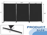 6FT Trifold 160g Polyester Fabric Plastic Foot Carbon Steel Frame Foldable Screen Black 60465483
