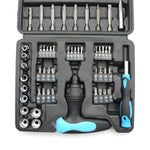 ZUN 63pcs Combination Screwdriver Set with Straight Cross Plum Blossom Six Purpose Ratchet for Household 37116017