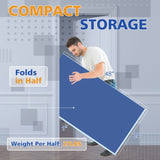8ft Blue Mid-Size Ping Pong Conversion Top Foldable & Portable Table Tennis Table Top for Indoor 62243630