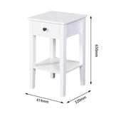 White Bathroom Floor-standing Storage Table with a Drawer 29200245