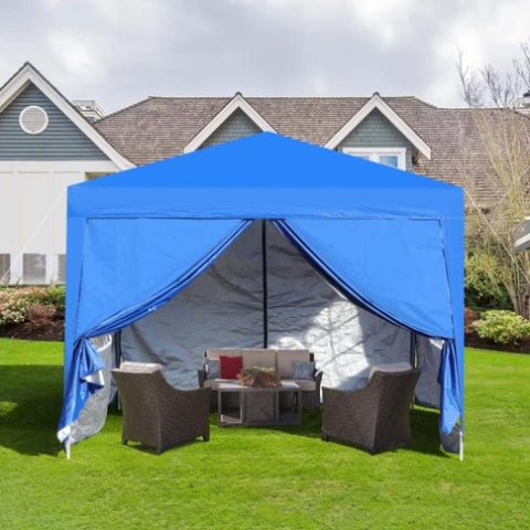 ZUN Outdoor 10x 10Ft Pop Up Gazebo Canopy Tent Removable Sidewall with Zipper,2pcs Sidewall with W419P147519