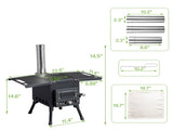 Wood Camping Stove Black 57.5*31*37cm 06858771