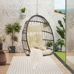 ZUN Outdoor Garden Rattan Egg Swing Chair Hanging Chair Wood 29945268