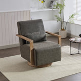 30.3"W Swivel Modern Upholstered Accent Chair with Solid Wood Armrests and 360 Degree Comfy Lounge W1298P246437