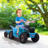 6V Kids Electric ATV, Toddler Ride on Car with Trailer, Music, Bluetooth Power Display for Boys W2181P164288