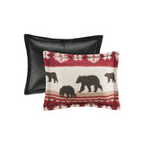 Full/Queen Print Sherpa Comforter Set B035100527