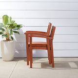 Caladesi Reddish Brown Wood Coastal Stackable Patio Armchair B093121215