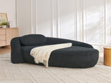 Modern Oval Single Lazy Sofa Chair with Integrated Backrest, Side Armrest and Pillow, Compact W487P456130