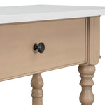 ZUN TREXM Narrow Console Table with Curved Corner, Retro Entryway Table with Top Drawer and Open Shelf, N715P230795A