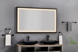 84in. W x 48in. H Oversized Rectangular Black Framed LED Mirror Anti-Fog Dimmable Wall Mount W127291633