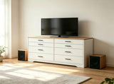 () Double-Row 8-Drawer Storage Cabinet Particleboard with Melamine-Coated 70962466