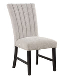 ZUN Unique Contemporary Gray Boucle Fabric Set of 2pc Dining Chairs Black Wooden Legs Parson Side Chair B011P234754