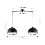 ZUN Industrial Modern Black Double Pendant Light – Adjustable Ceiling Hanging Lamp with Matte Finish for W1340P251921