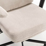 Chair with Wheels and Flip Arms-Comfy Fabric Cross Legged Office Chair with Thick Cushion&Wide Seat, 28317778