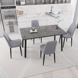 55.12-70.87" expandable rectangular dining table that can accommodate 4-6 people, equipped with 4 PU 15291236