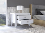 Windsor 2-Drawer Nightstand White B06280041