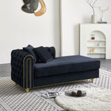 66.9''W Velvet Chaise Lounge,Luxury Modern Chaise Furniture,Tufted Back with 2pcs toss pillows for W579P224635