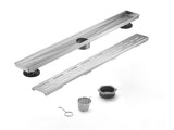 28 Inch Linear Shower Drain with Removable Brick Patterned Grate Cover, 304 Stainless Steel Shower 89053086