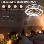 ZUN Caged Ceiling Fan with Lights Remote Control,Semi -embedded Modern Ceiling fans, 6 Speeds Reversible W1340119553