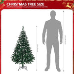 ZUN 4 FT Artificial Snow Tipped Christmas Tree, Unlit Christmas Pine Tree with 300 Branch Tips and 75678855