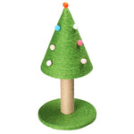 ZUN 25in Christmas Tree Scratching Post, Cute Cat Scratcher with Natural Sisal Covered Frame & Colorful 49120515