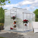 ZUN Polycarbonate Greenhouse,6'x 8' Heavy Duty Walk-in Plant Garden Greenhouse for Backyard/Outdoor 46754551