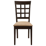 Cappuccino and Beige Lattice Back Dining Chair B062P153673